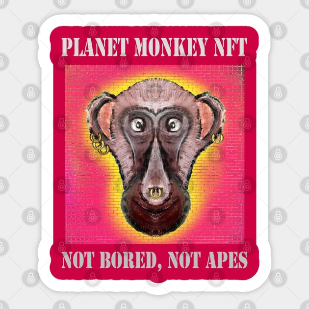 Planet Monkey Animals Not Bored Apes Sticker by PlanetMonkey